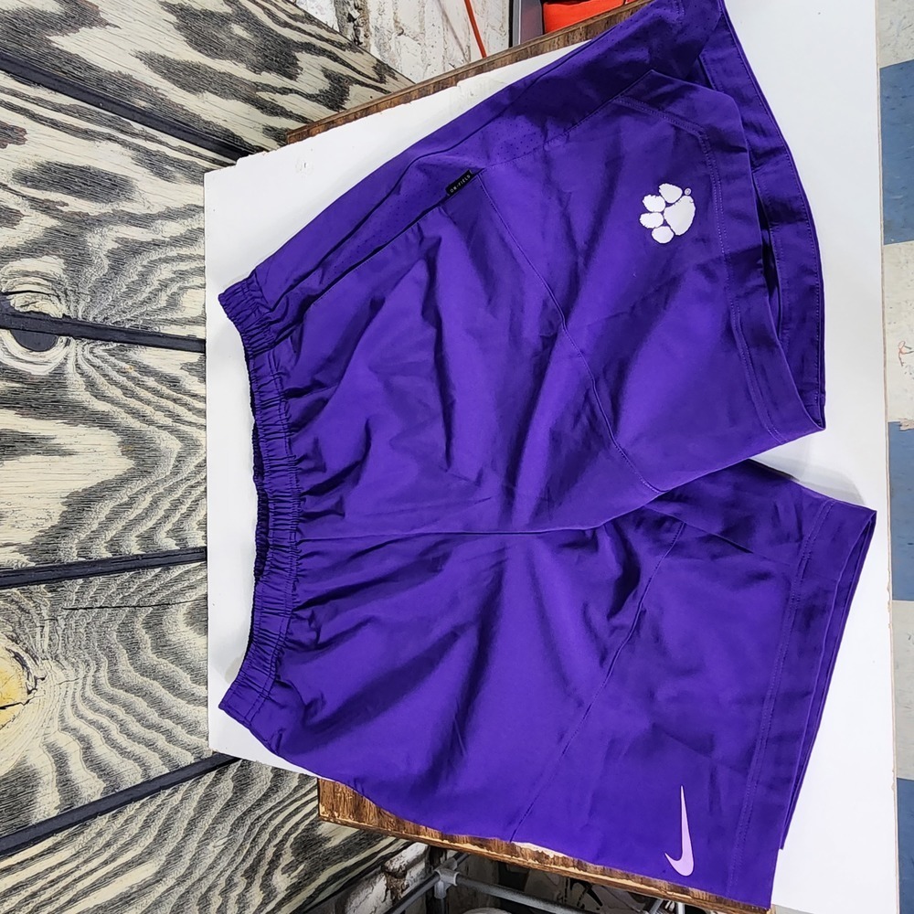 Nike Clemson Tigers Sideline Player Purple Mens L Shorts CW5409 545